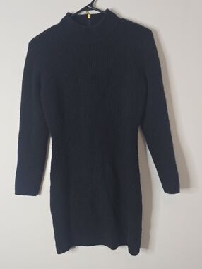 Michael Kors Black Ribbed Knit Sweater Dress
